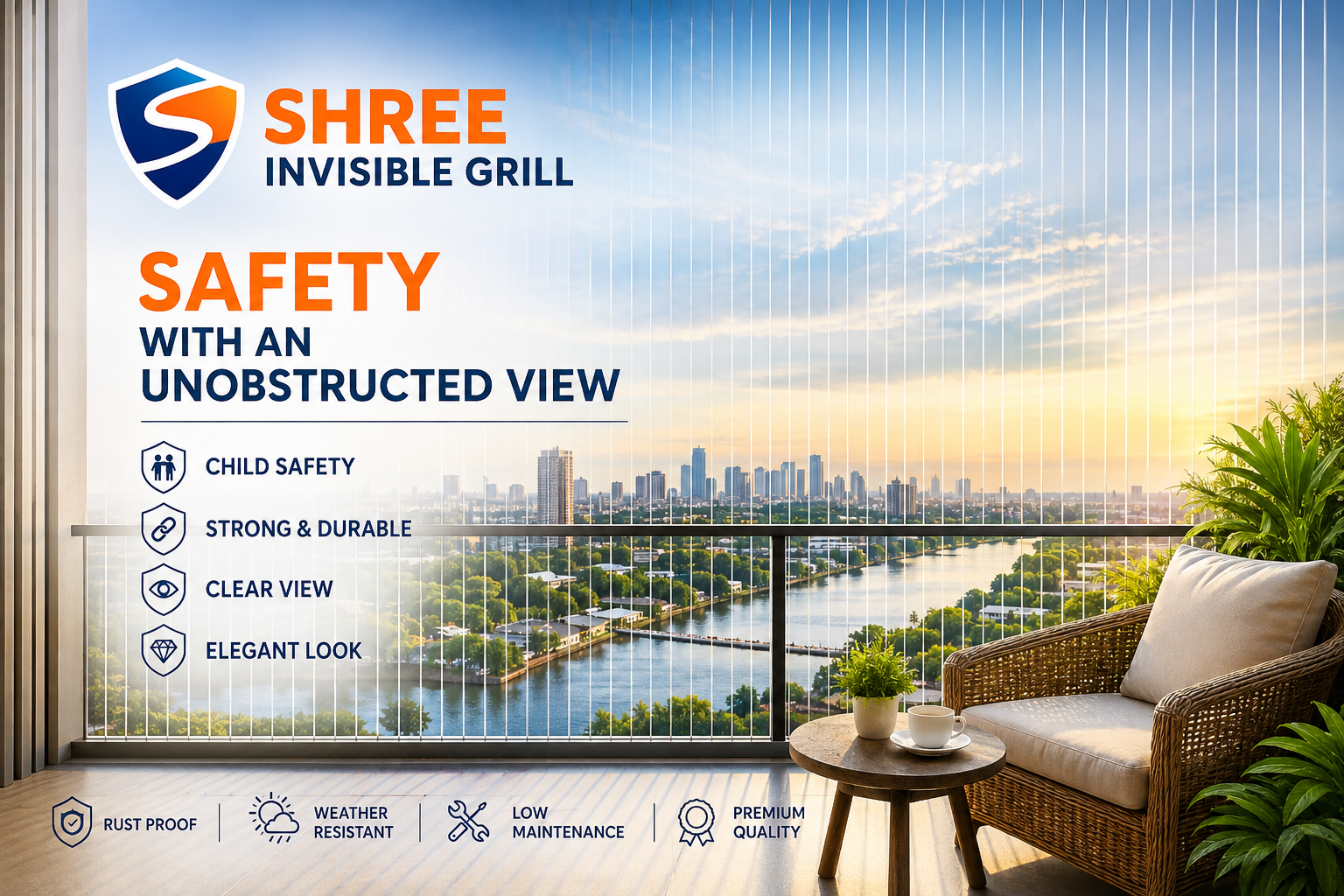 Professional safety net installation for a balcony and home space